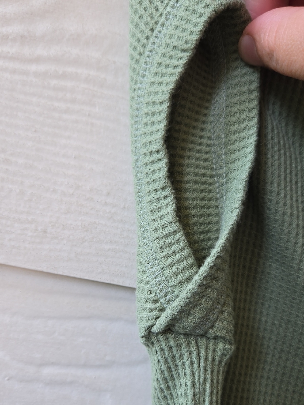 OUTLAW Sage Green Waffle Knit Lace Up Crop Top L - Picture 10 of 10